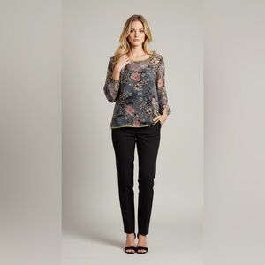 La Fée Maraboutée Floral Sheer Blouse - Size 44 (US 14 / XL)
Made in Italy